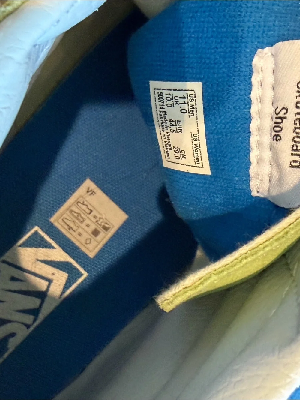 Vans Lime Green Suede High-Top Sneakers with Blue Checkerboard
